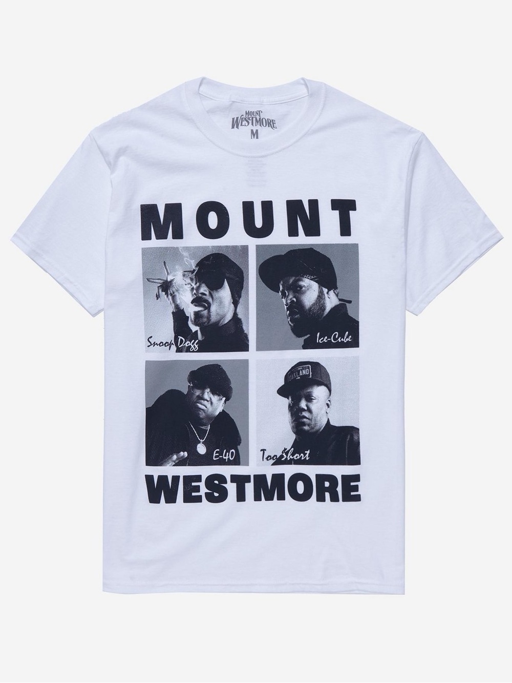 Mount Westmore White Graphic Tee with Rapper Portraits Size M/L